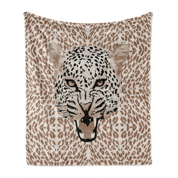 Mainstay Woman Girl Pet Throw Blanket 50 x 60" Purple Fleece Animal Leopard Cat
